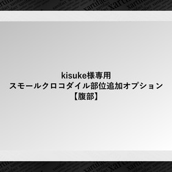 【専用ページ】kisuke様専用スモールクロコダイル部位追加オプション【腹部】 1枚目の画像