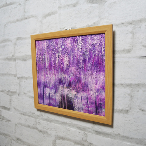 油絵 絵画 【藤の雨】 油絵 絵画 【藤の雨】