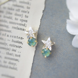 Star bijou earring／pierce（クリスタル＊シルキーセージディライト）*4103* 7枚目の画像