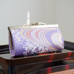 ハンドメイド　和風 畳がま口長財布　唐草　さくら　海外プレゼント ハンドメイド 和風 畳がま口長財布 唐草 さくら 海外プレゼント 畳縁の