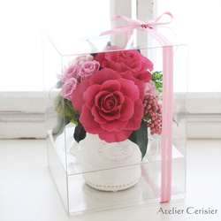 プリザーブドフラワー＜グレース Mサイズ＞ローズピンク バラ 【お祝い】 母の日 5枚目の画像