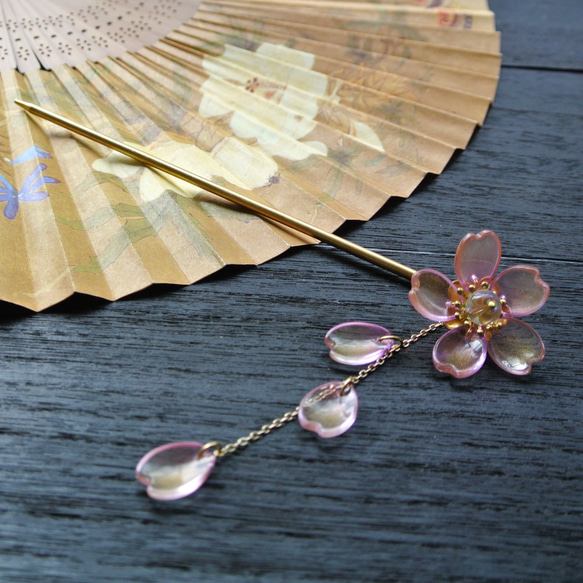 【モフイパビリオン】桜。落ちた簪 - 新しい簪として使用可能（全7色） 1枚目の画像