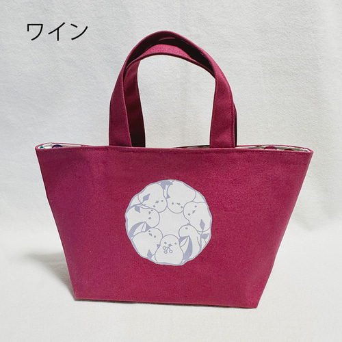 シマエナガプリントミニトートバッグ トートバッグ Atelier