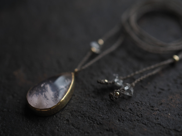 rosequartz brass necklace (koborezakura) 8枚目の画像