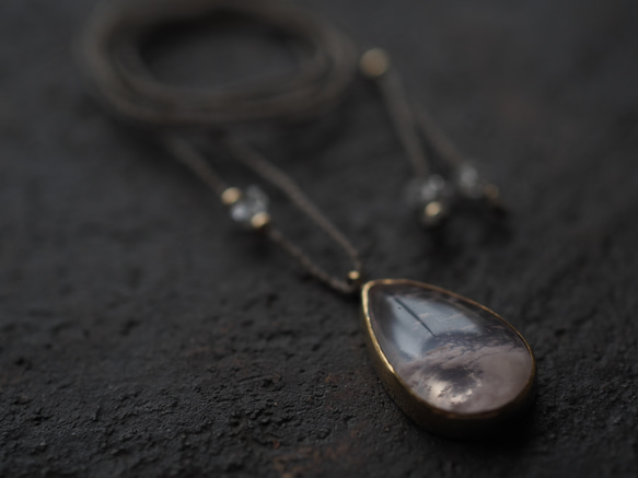 rosequartz brass necklace (koborezakura) 6枚目の画像