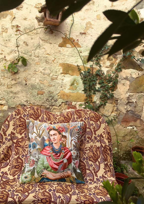 Frida Kahlo クッションカバー "White Garden" made in France フランス製 5枚目の画像