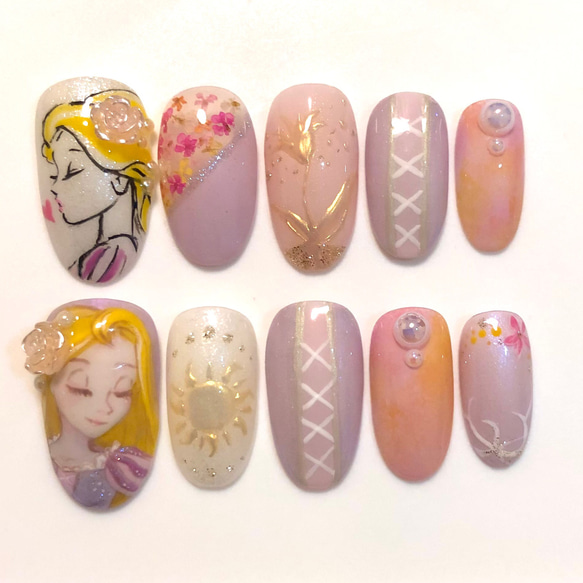ネイルチップ ネイル つけ爪 キャラクター アートネイル 手描き