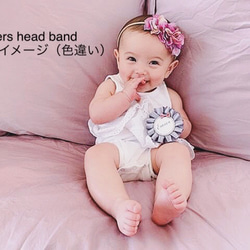 ▼▼ ダスティモーブ ピンク　flowers head band ▼▼ 14枚目の画像