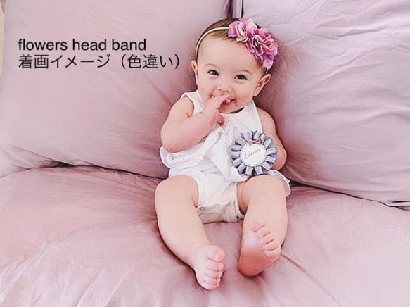 ▼▼ ダスティモーブ ピンク　flowers head band ▼▼ 14枚目の画像