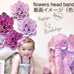▼▼ ダスティモーブ ピンク　flowers head band ▼▼ 10枚目の画像