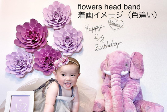 ▼▼ ダスティモーブ ピンク　flowers head band ▼▼ 10枚目の画像