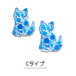 デコチャーム 猫 クリア お花デザイン 全5種類 アクセサリー ハンドメイド  手芸材料 子供  pt-2066 5枚目の画像