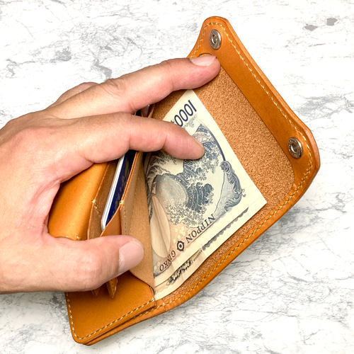 本革 ミニ財布 栃木レザー コンパクト財布 小銭入れ付き 革財布 キャメル ナチュラルな暮らしに寄り添う小さい革財布｜栃木レザー ミニ