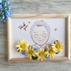 父の日　似顔絵　フラワーギフト　父の日ギフト　父の日予約販売 2枚目の画像