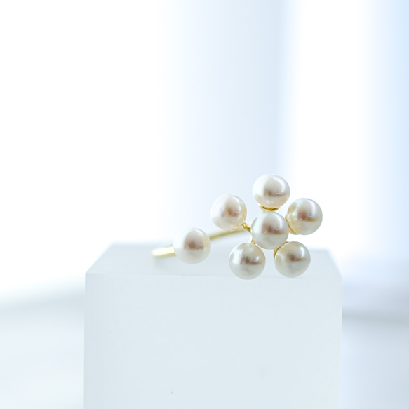 【送料無料】pearl flower free ring 8枚目の画像
