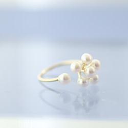 【送料無料】pearl flower free ring 6枚目の画像