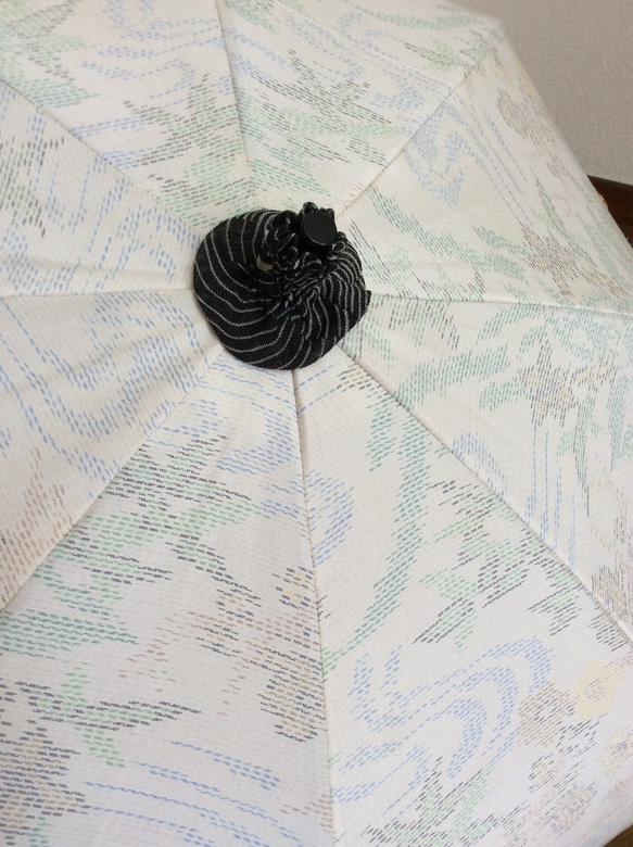 (セール)白大島と絹芭蕉布額縁仕立て日傘 5枚目の画像