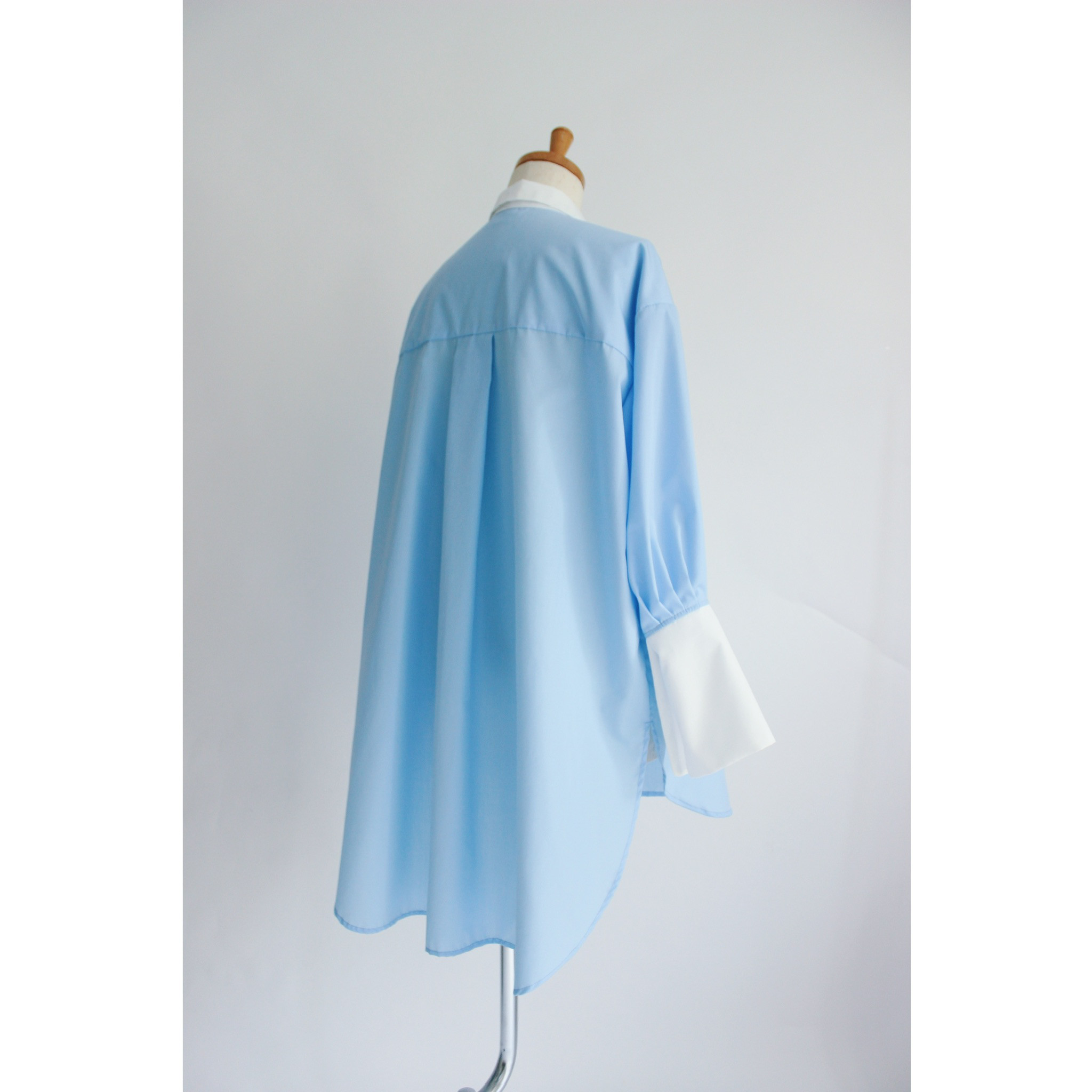 オーバーサイズシャツ【Over size shirt】Bicolor White×Light blue