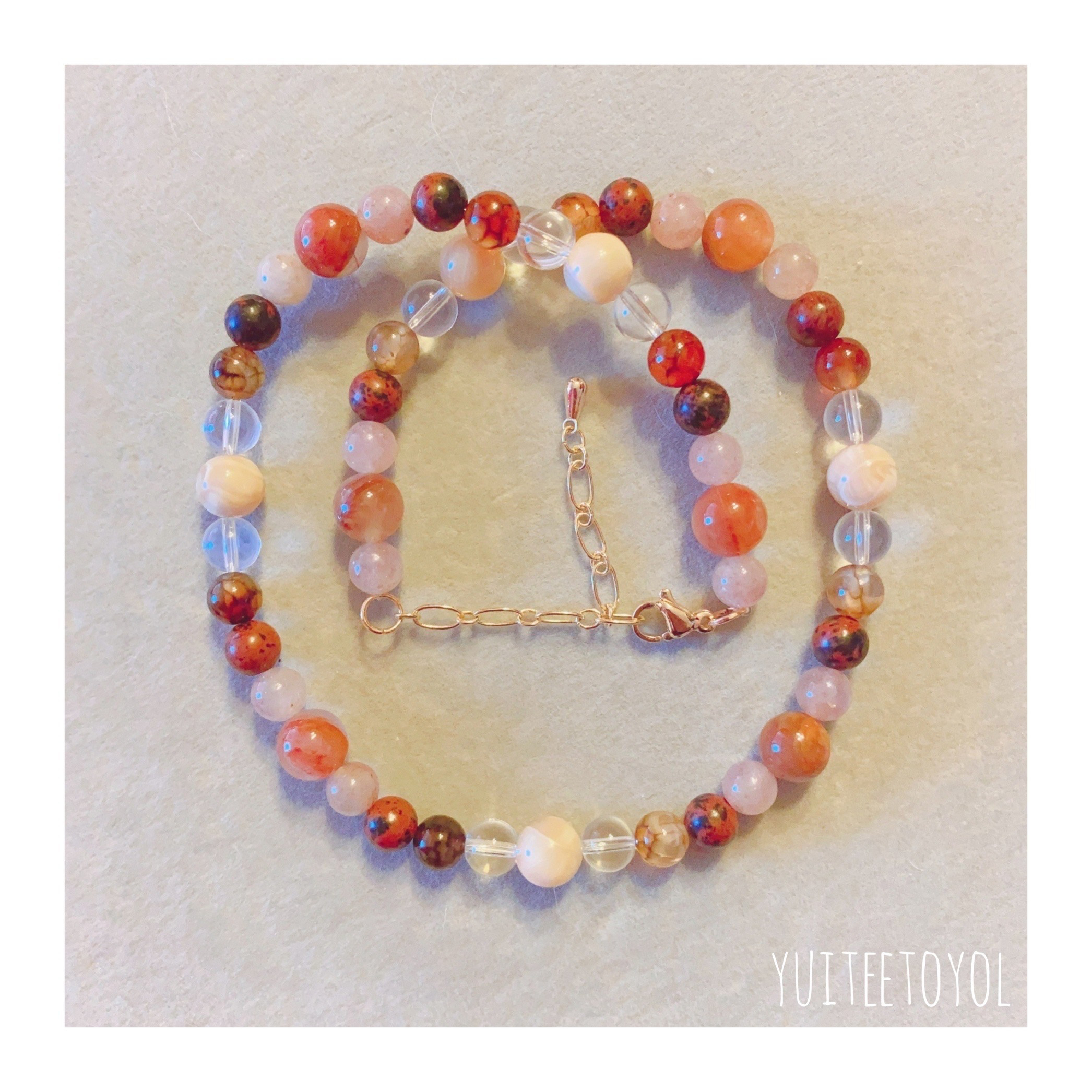 【カーム】4月誕生石・6月誕生石・天然石・ヒーリングストーン・ネックレス・チョーカー・ゴールド・マンダラ