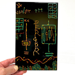 壁掛け　漆アートパネル　小さな作品　/  ROUSOKUASHI    欲望の記号 1枚目の画像