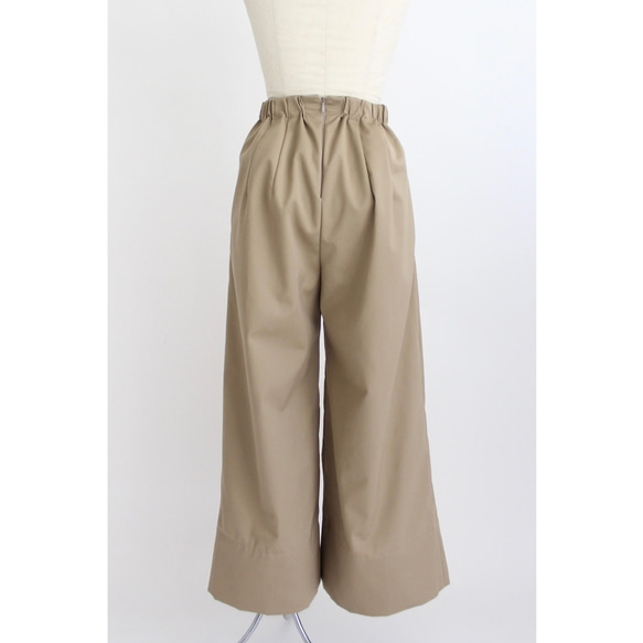 タックワイドパンツ【Tuck wide pants】Beige 5枚目の画像