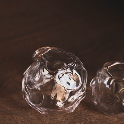 [ River ] ガラス一輪挿し２個セット②　手作りガラス花瓶　透明クリアハンドメイド花器　川の水面　ミニ　夏　涼しげ 2枚目の画像