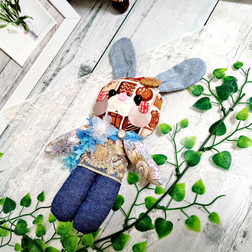 ゆるかわ癒し系 うさぎさん♪ 布ぐるみ ぬいぐるみ インテリア お顔