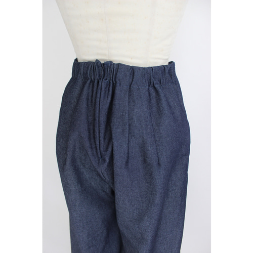 デニムタックワイドパンツ【Denim Tuck wide pants】Indigo キュロット  