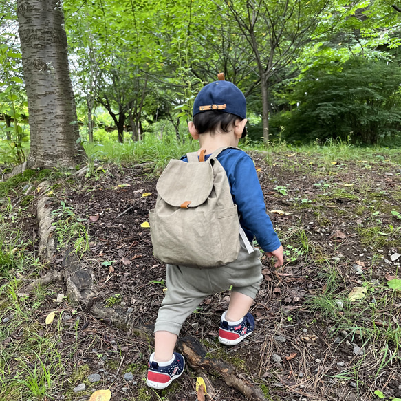 保育園バッグ4点セットを作りました　≪カーキベージュ≫ 2枚目の画像