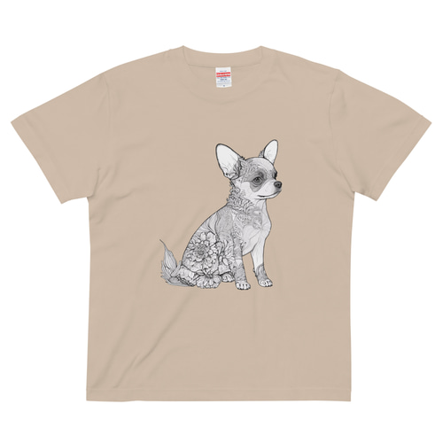 【セール】福袋/福箱ファッション通販 ゼンタングル「チワワ」 コットンTシャツ：送料無料 Tシャツ Tシャツ(長袖+七分)