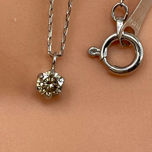 数量限定・即納特価!! pt900 pt850 天然ダイヤモンド 0.1ct ネックレス