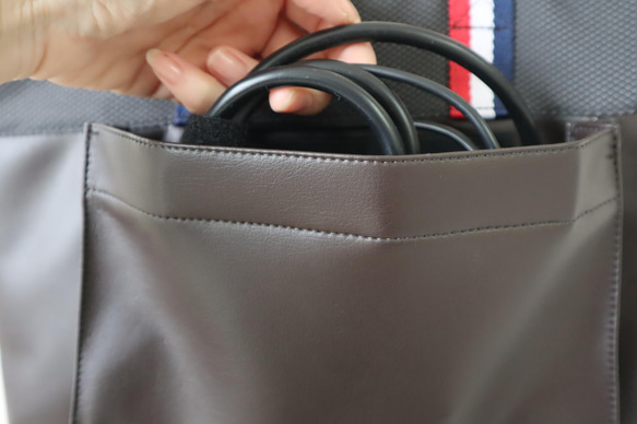 黒革ー専用タブレットPCバッグ（アダプターポケット付き）学校用品ーとても軽い本格合皮素材茶色 9枚目の画像