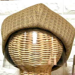 【ドールと私のお揃い帽子】麦わら風ベレー帽　レディースMサイズ 2枚目の画像