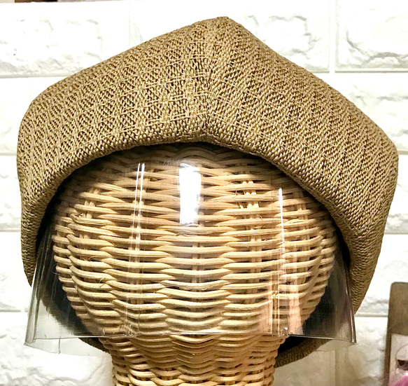 【ドールと私のお揃い帽子】麦わら風ベレー帽　レディースMサイズ 2枚目の画像