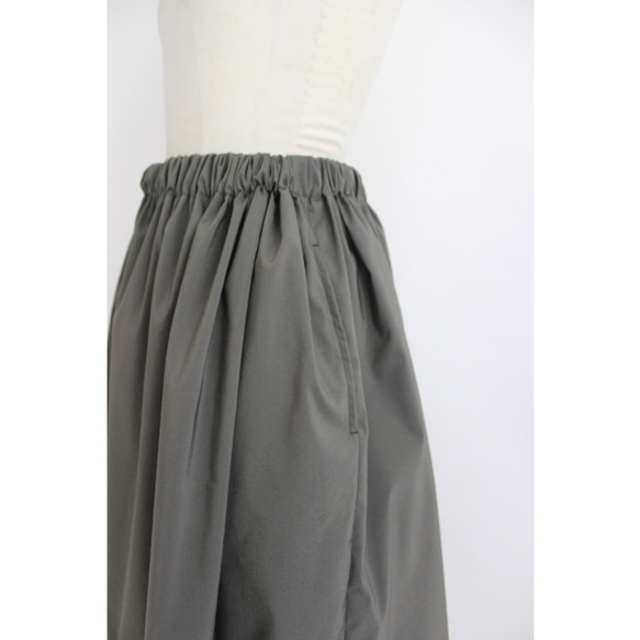 ◆選べるスカート丈 ギャザーボリュームスカート【Gather volume skirt】Khaki 7枚目の画像