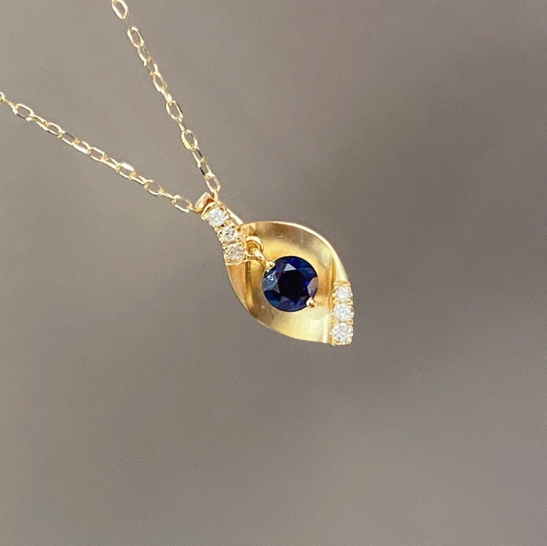 ファッション通販】 K18 天然サファイア 天然ダイヤモンド 成功 誠実