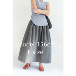 ◆選べるスカート丈 ギャザーボリュームスカート【Gather volume skirt】Beige 10枚目の画像