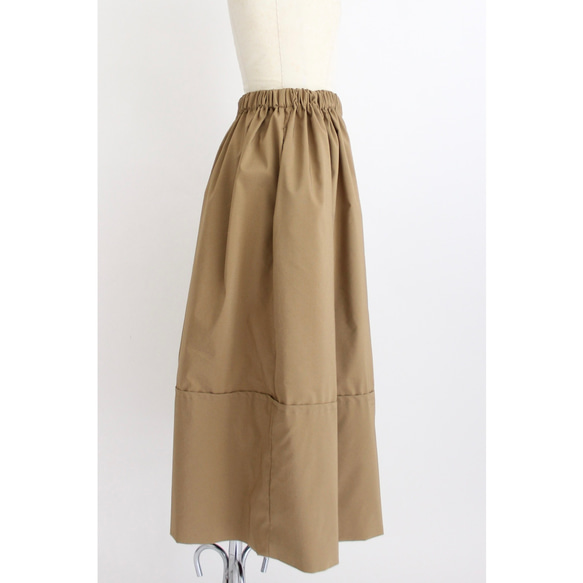 ◆選べるスカート丈 ギャザーボリュームスカート【Gather volume skirt】Beige 5枚目の画像