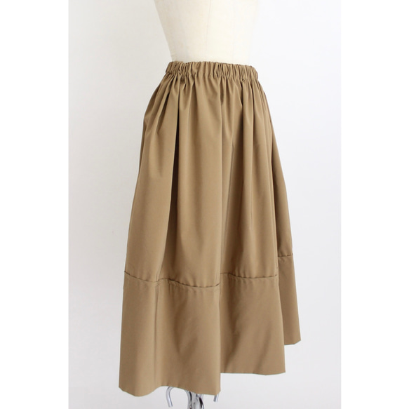 ◆選べるスカート丈 ギャザーボリュームスカート【Gather volume skirt】Beige 4枚目の画像