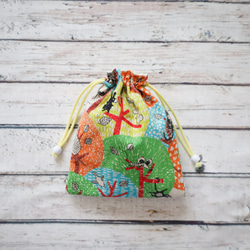 【handmade】巾着袋SS 輸入リバティ ベッツィ Betsy BBB 英国リバティ Betsyベッツィ×Day's eyeデイズアイの巾着ポーチset 巾着
