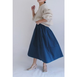 ◆選べるスカート丈 ギャザーボリュームスカート【Gather volume skirt】Navy 2枚目の画像