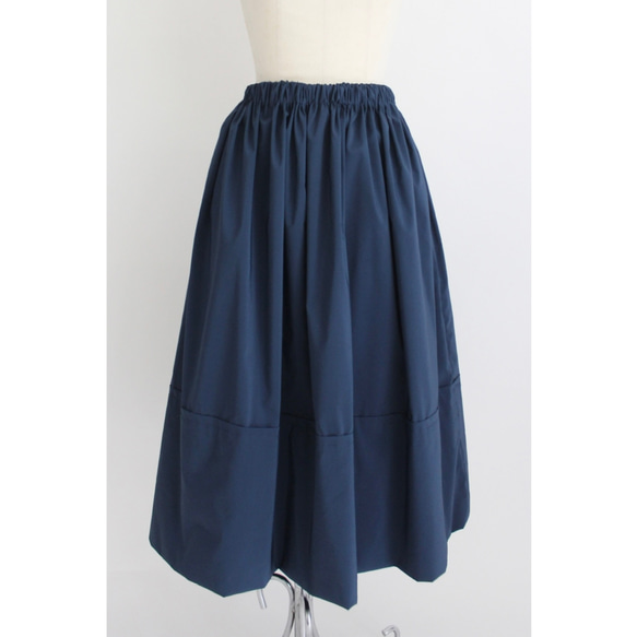 ◆選べるスカート丈 ギャザーボリュームスカート【Gather volume skirt】Navy 3枚目の画像