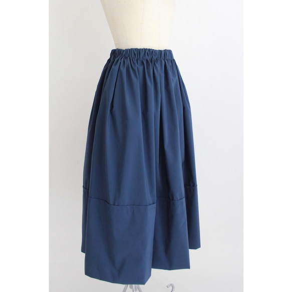 ◆選べるスカート丈 ギャザーボリュームスカート【Gather volume skirt】Navy 4枚目の画像