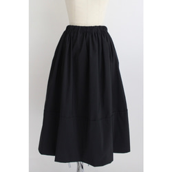 ◆選べるスカート丈 ギャザーボリュームスカート【Gather volume skirt】Black 3枚目の画像
