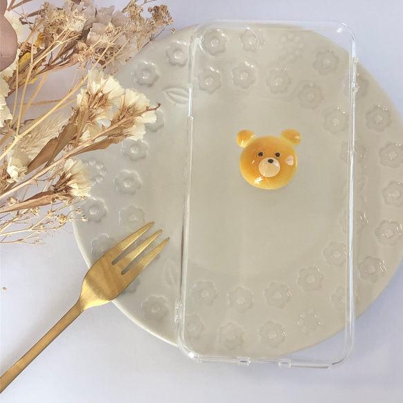 くま パン の スマホケース【iPhone 全機種対応】クマ 熊 フェイクパン フェイクフード ミニチュアフード 6枚目の画像