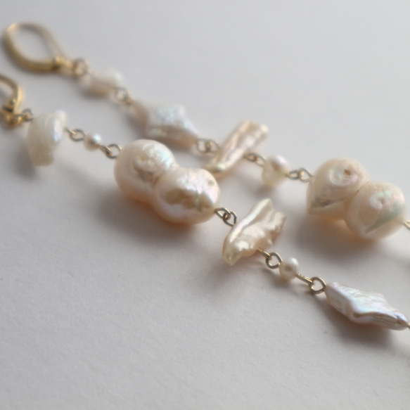 Freshwater pearl long pierce(earring) 5枚目の画像