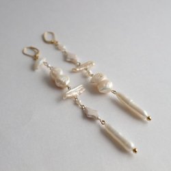 Freshwater pearl long pierce(earring) 2枚目の画像