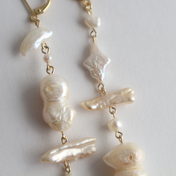 Freshwater pearl long pierce(earring) 4枚目の画像