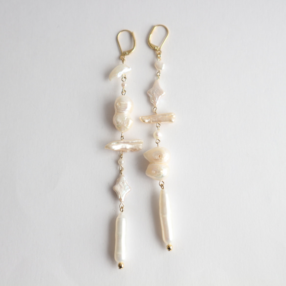 Freshwater pearl long pierce(earring) 1枚目の画像