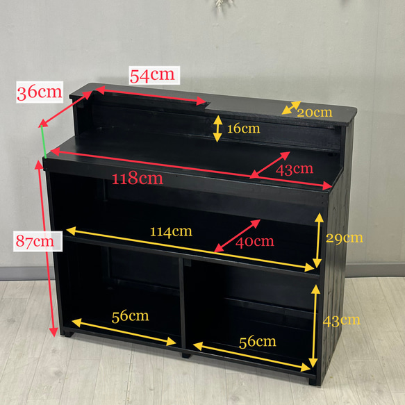 受注製作_BARIKI_レジカウンター_レジ台_ 幅120cm×奥行49cm×高さ105cm_BK02BL(W120) 7枚目の画像